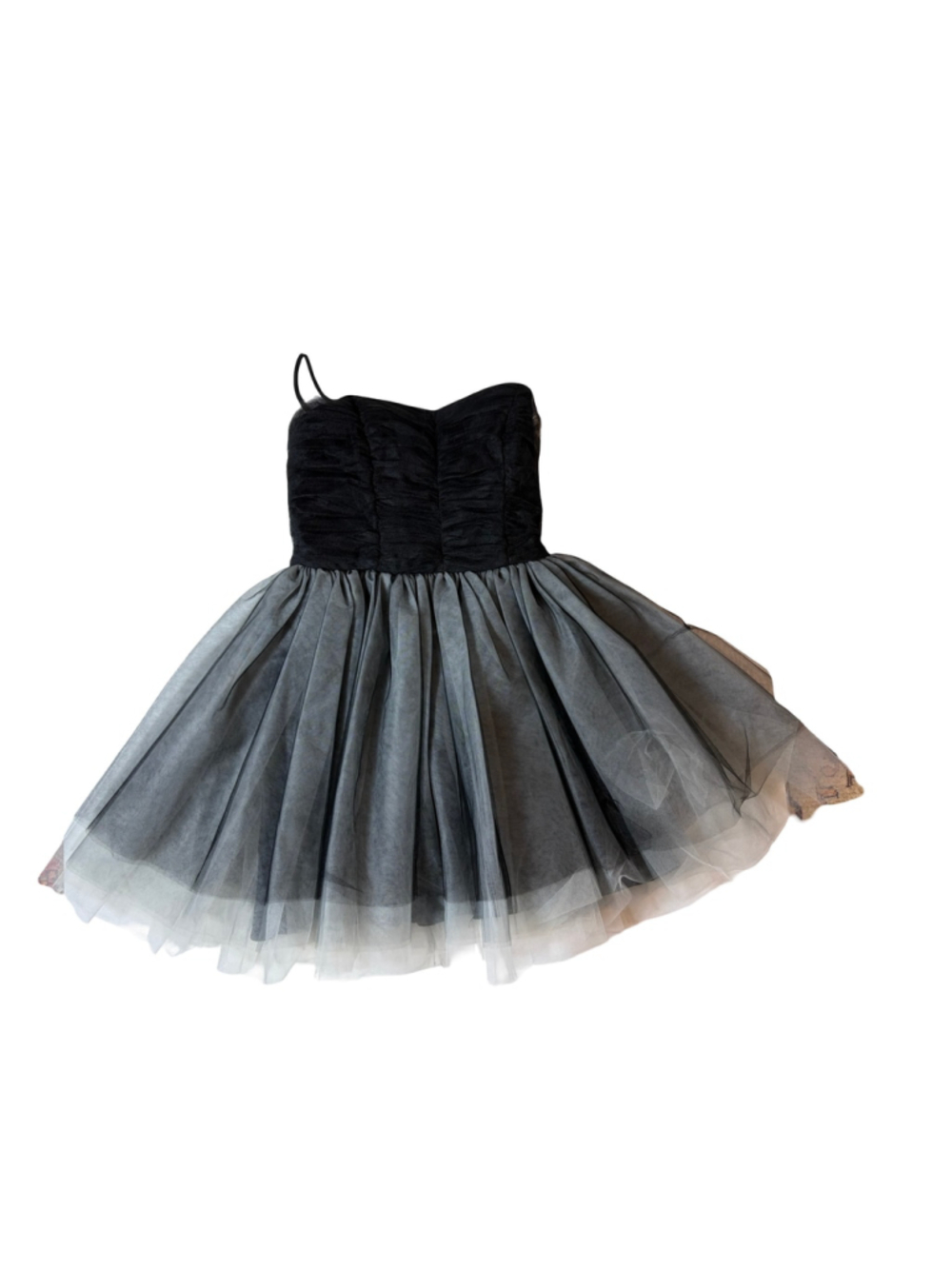 Vintage Betsey Johnson Collection Black Gray Tulle Prom Party Dress Size 4